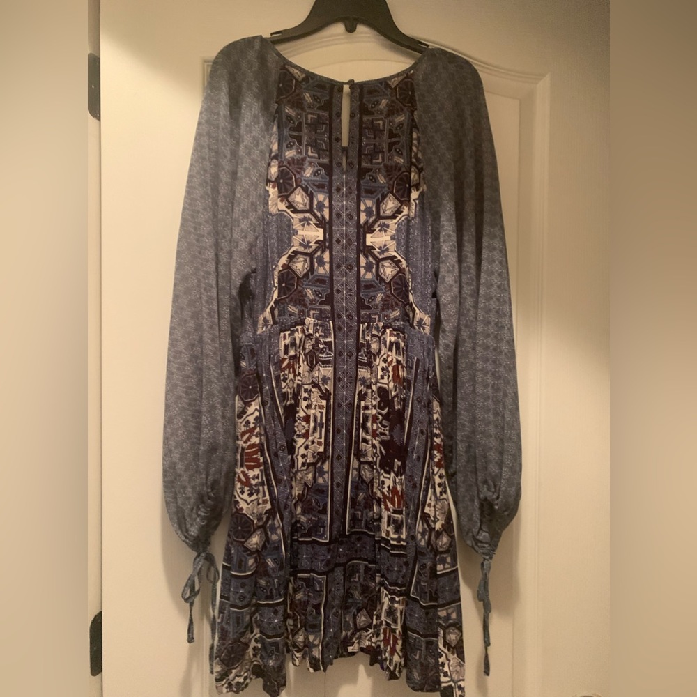 Free People Oksana Marine Combo Peasant Dress